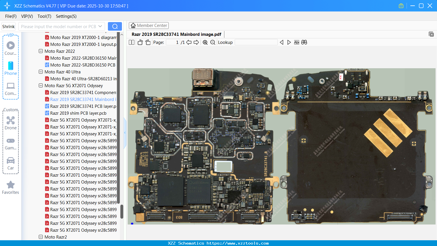 Motorola Razr 2019 SR28C33741 Mainbord Image